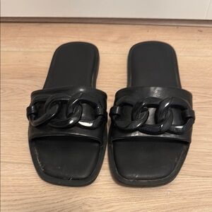 Torrid WW Black Chain Detail Women's Slides